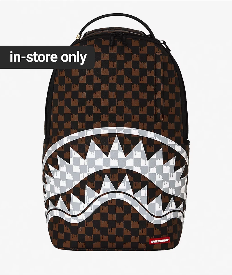 Sprayground Drip Shark Brown Backpack