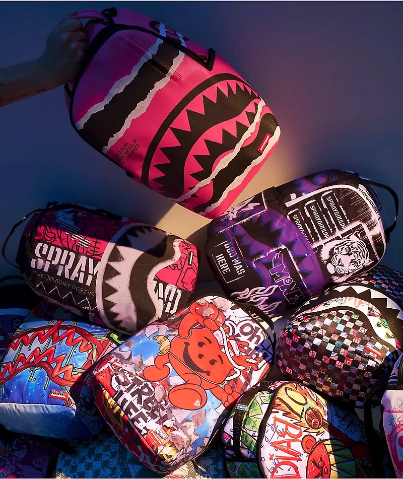 Sprayground Emote Checkered Green Backpack