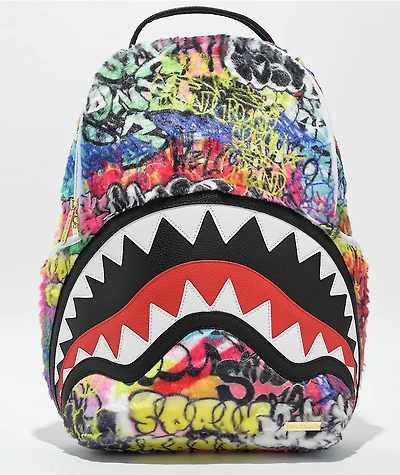 Sprayground Graffiti Faux Fur Backpack