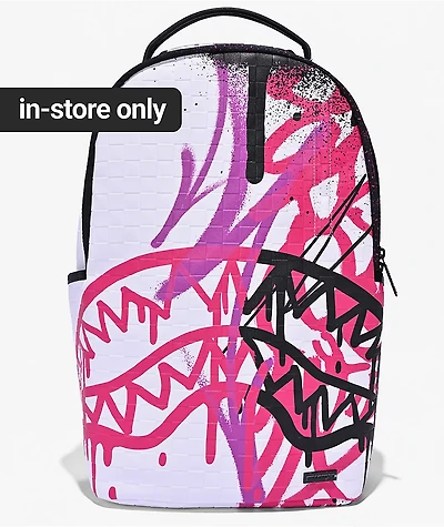 Sprayground Graffiti Mayhem Remix White Backpack
