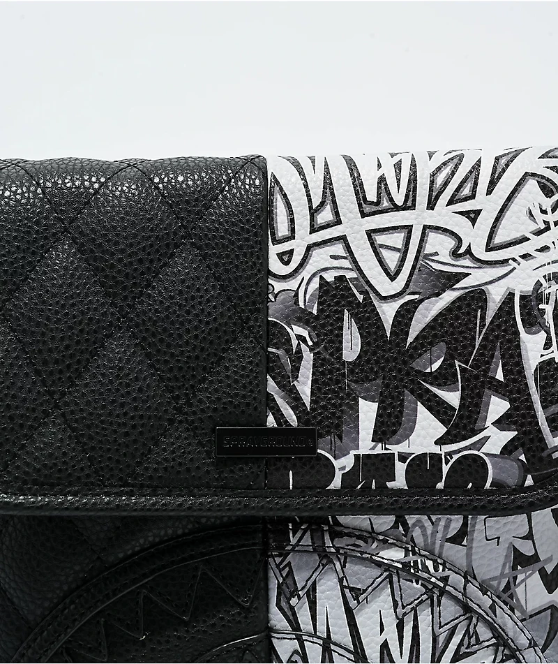 Sprayground Half Graff Quilted Black Crossbody Bag