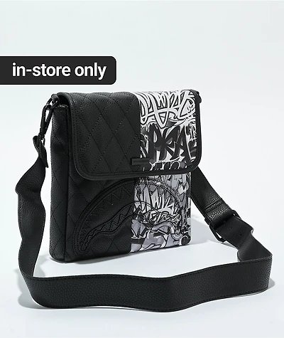 Sprayground Half Graff Quilted Black Crossbody Bag