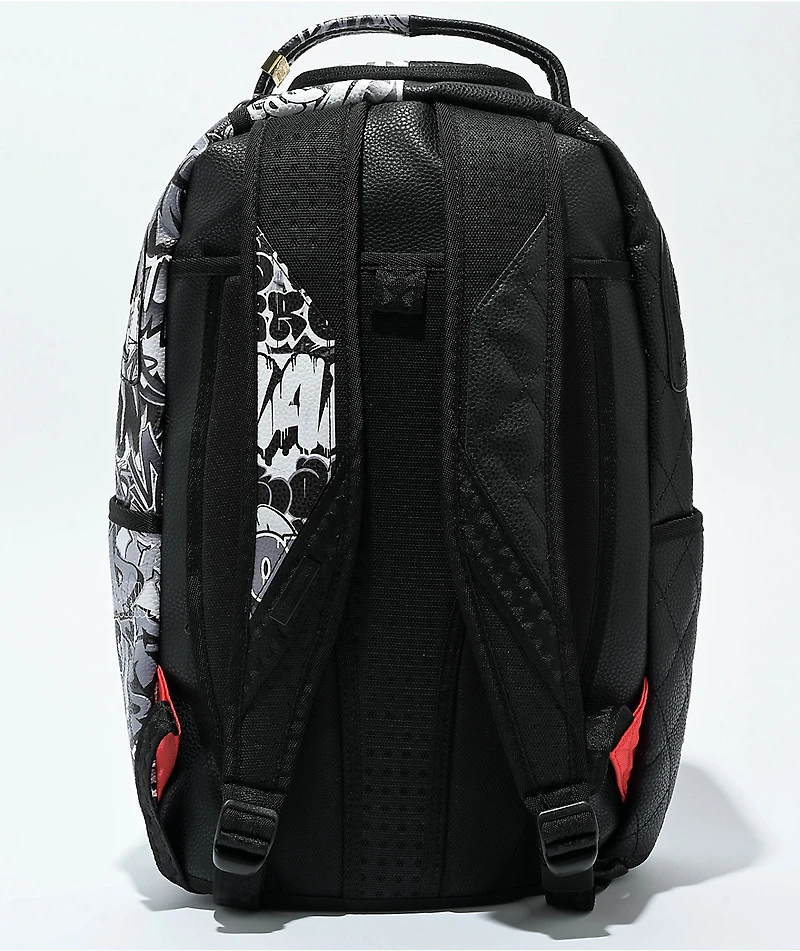 Sprayground Half Graffiti Black & White Quilted Backpack
