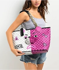 Sprayground Ive Got Options Moneybear Pink & Cream Tote Bag