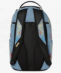 Sprayground Metallic Printed Denim Backpack