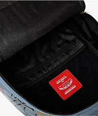 Sprayground Metallic Printed Denim Backpack