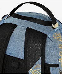 Sprayground Metallic Printed Denim Backpack