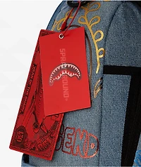 Sprayground Metallic Printed Denim Backpack