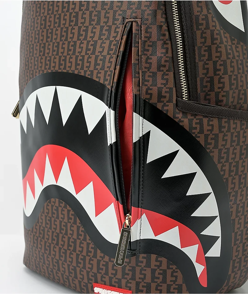 Sprayground Money Checkered Brown Backpack