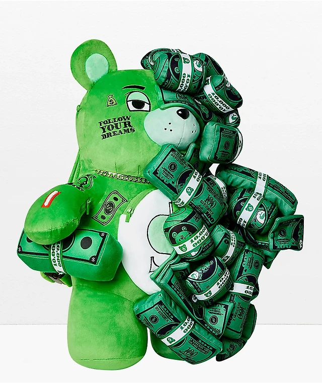 Sprayground x Spongebob Money Bear Teddy Bear Grey Checkered  display picture 1