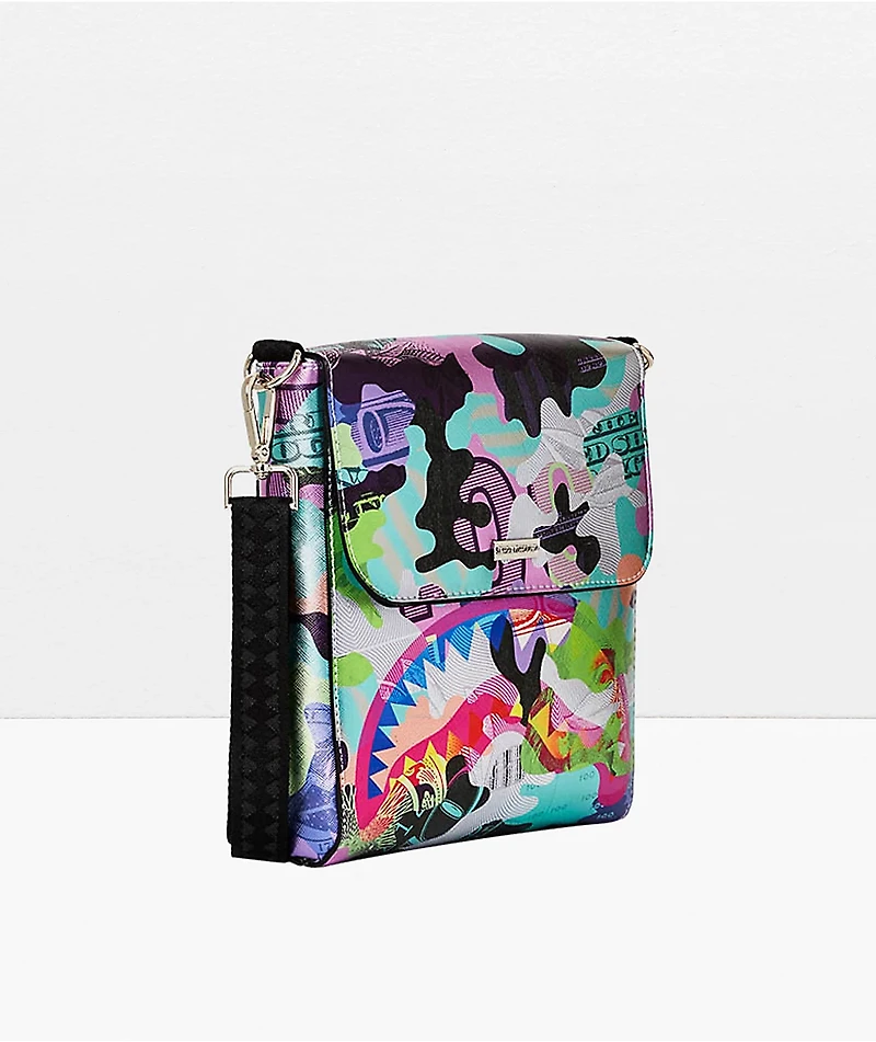Sprayground Neon Camo Money Messenger Bag