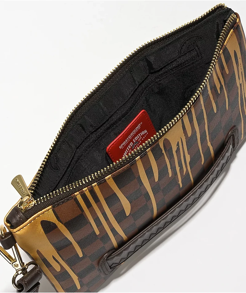 Sprayground Paris Paint Deluxe Brown Leather Toiletry Bag