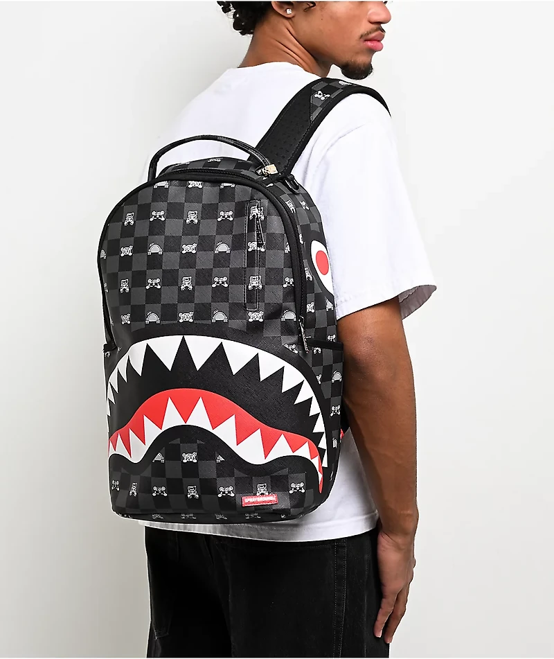 Sprayground Peeking Character Checkered Backpack