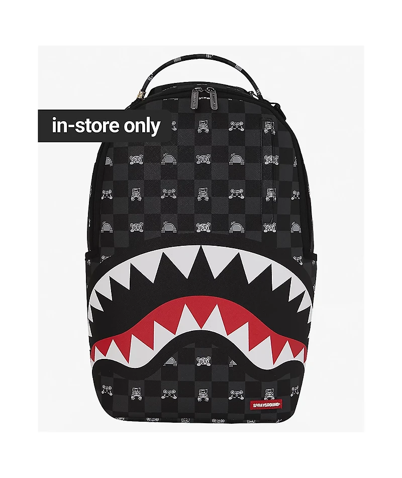 Sprayground Peeking Character Checkered Backpack