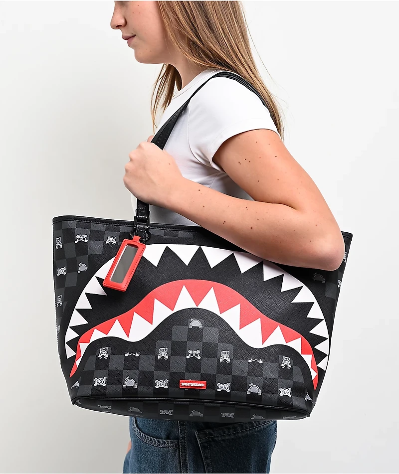 Sprayground Peeking Character Grey Tote Bag