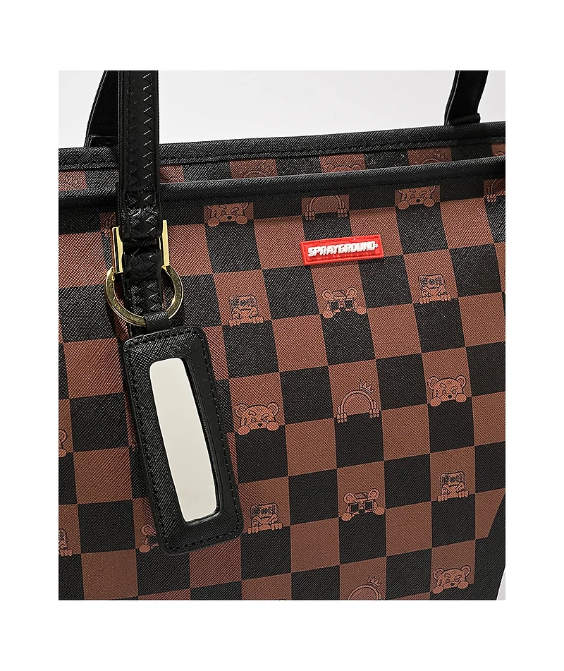 Sprayground Peeking Checker Tote Bag