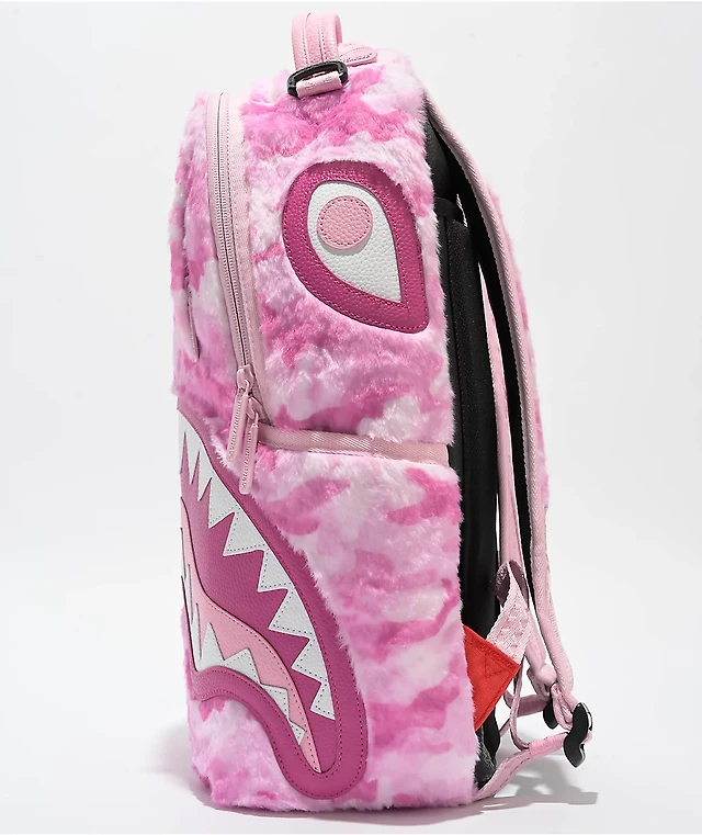 Sprayground Pink Camo Faux Fur Backpack | Liberty Center display picture 1