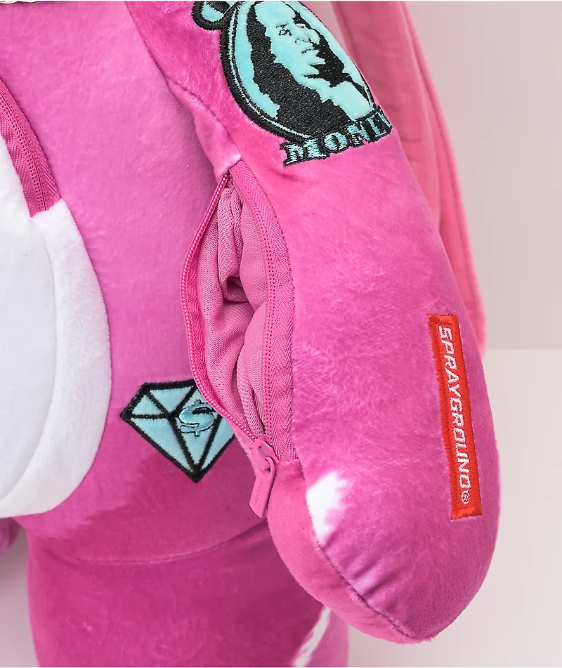 Sprayground Punk Money Bear Teddy Bear Pink Backpack