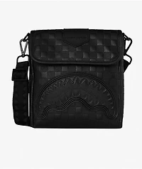 Sprayground Raised Check Black Messenger Bag