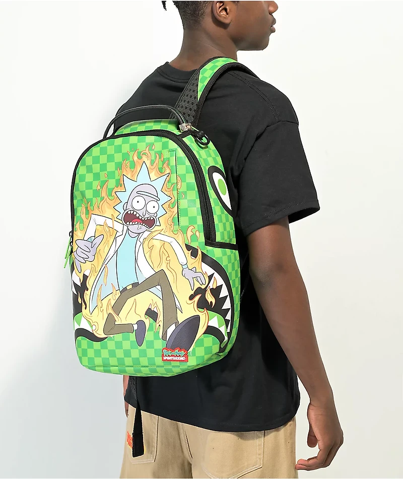 Sprayground Rick And Morty Fire Rick Green Backpack