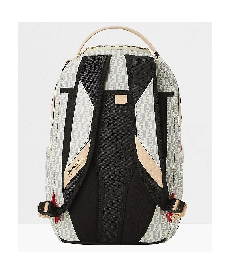 Sprayground Rose Money Checkered White & Grey Backpack