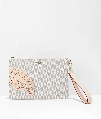Sprayground Rose Money White & Grey Clutch Bag