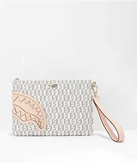 Sprayground Rose Money White & Grey Clutch Bag