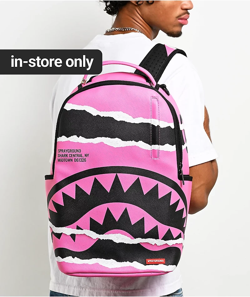 Sprayground Shark Central Duality Tear Pink Backpack