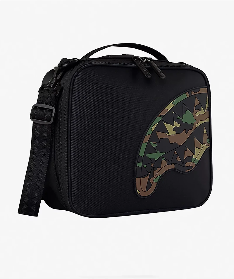 Sprayground Shark Central Insulated Black Camo Lunch Bag