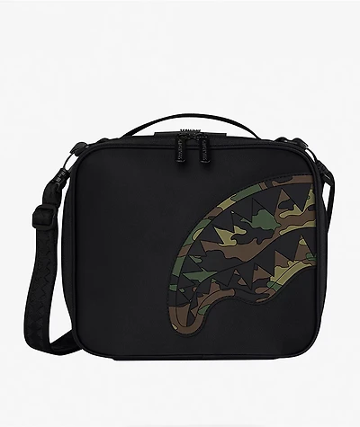 Sprayground Shark Central Insulated Black Camo Lunch Bag