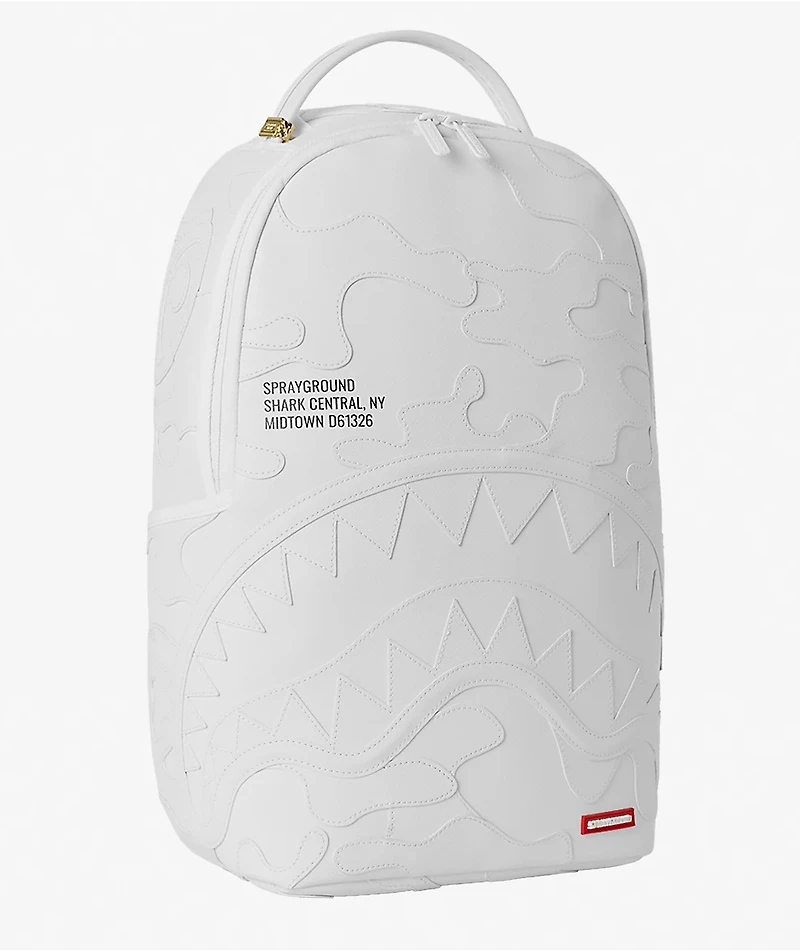 Sprayground Shark Central White Camo Backpack