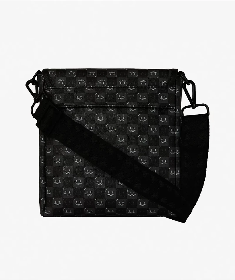 Sprayground Shark In Paris Bubbly Black Messenger Bag