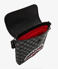 Sprayground Shark In Paris Bubbly Black Messenger Bag