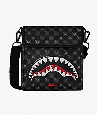 Sprayground Shark In Paris Bubbly Black Messenger Bag