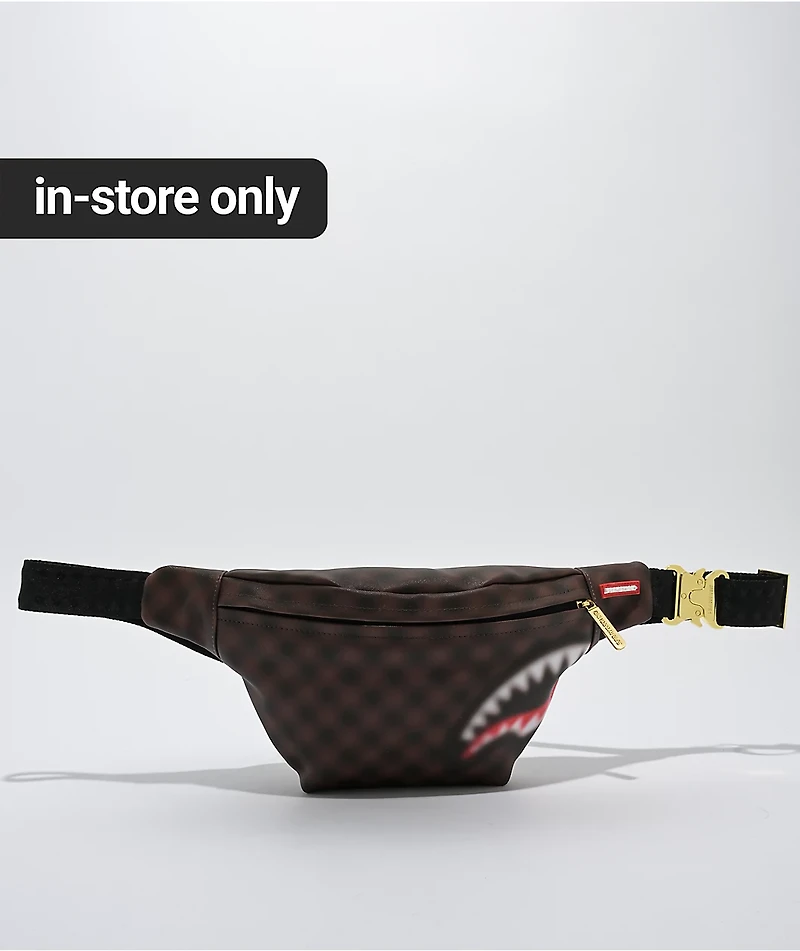 Sprayground Sharks In Paris Blur Brown Fanny Pack