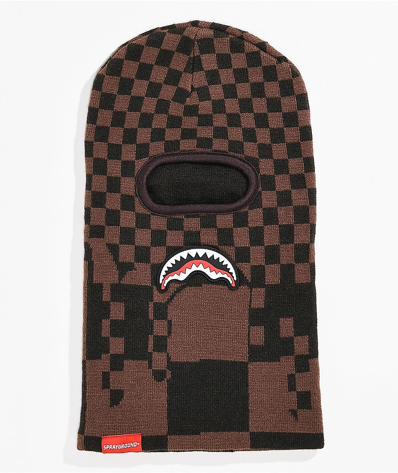 Sprayground Sharks In Paris Brown & Black Balaclava