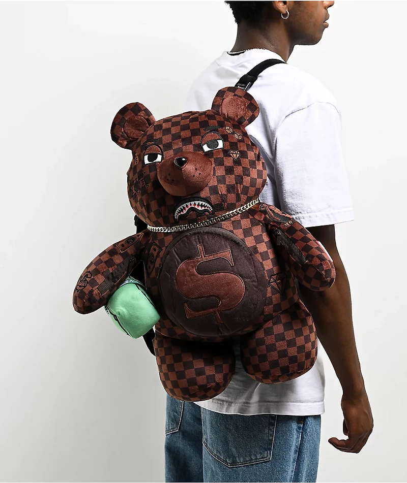Sprayground Sharks In Paris Brown Lenticular Bear Backpack