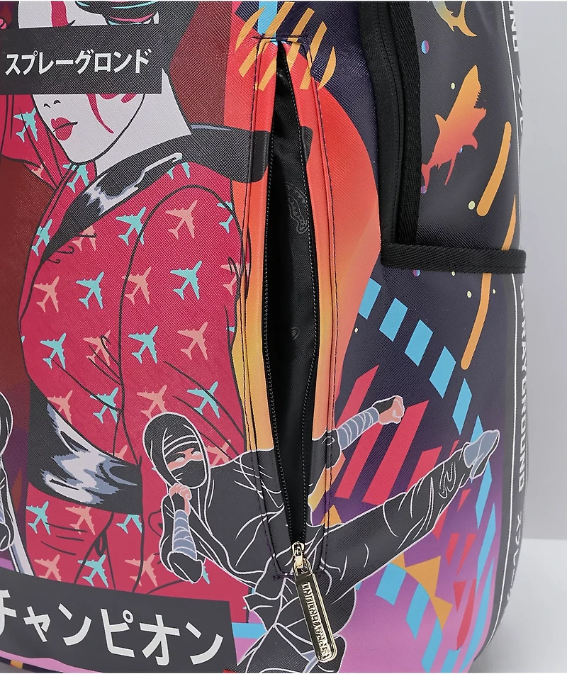 Sprayground Sharkuza DLX Purple Leather Backpack