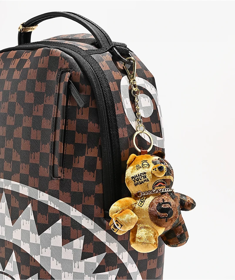 Sprayground Sip Gold Drip Bear Bag Charm