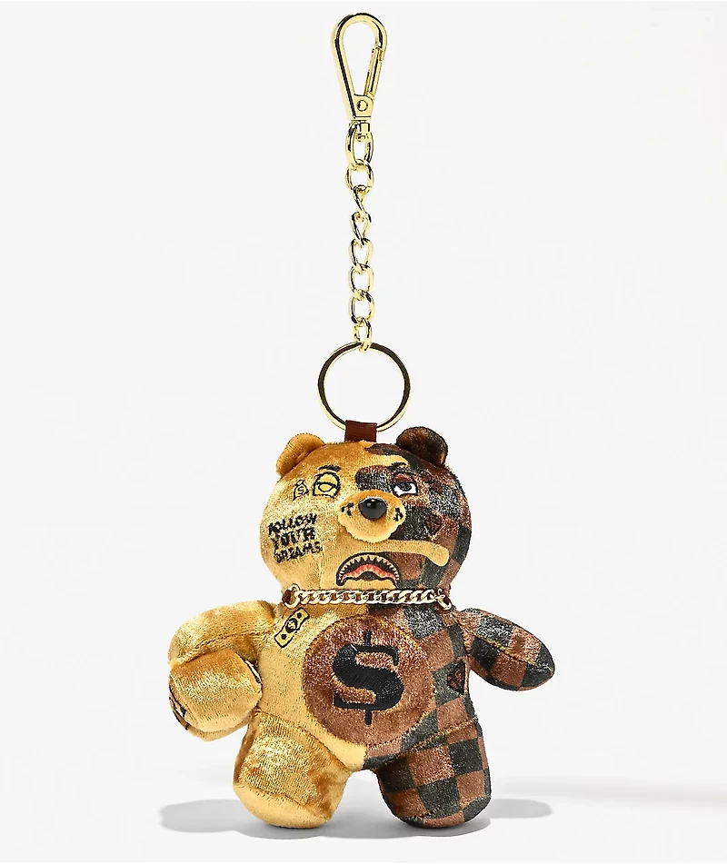 Sprayground Sip Gold Drip Bear Bag Charm
