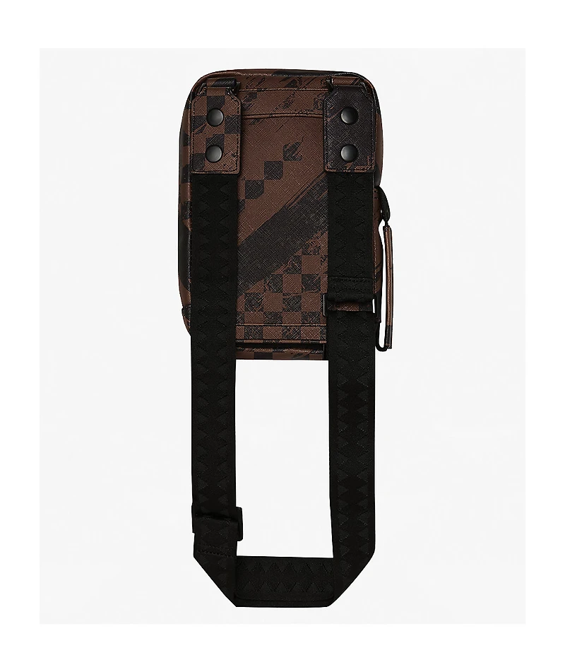 Sprayground Smeared Grunge Brown Crossbody Bag