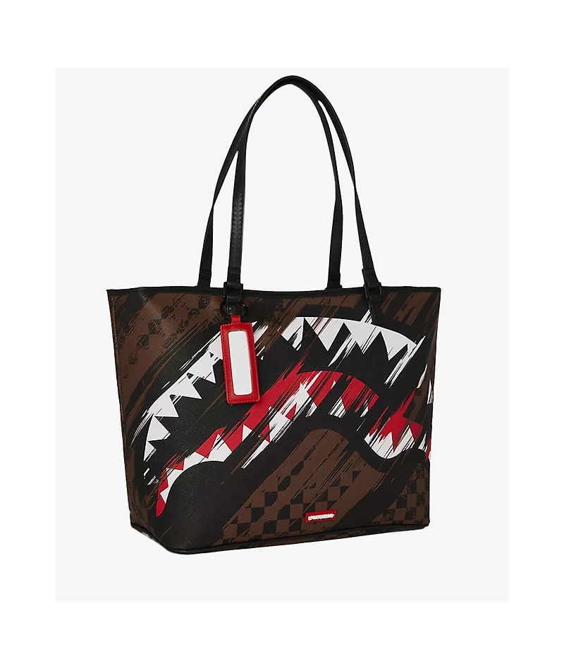 Sprayground Smeared Grunge Brown Tote Bag