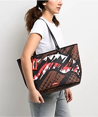 Sprayground Smeared Grunge Brown Tote Bag