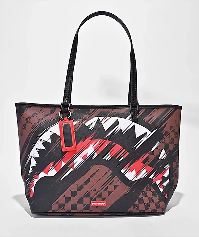 Sprayground Smeared Grunge Brown Tote Bag