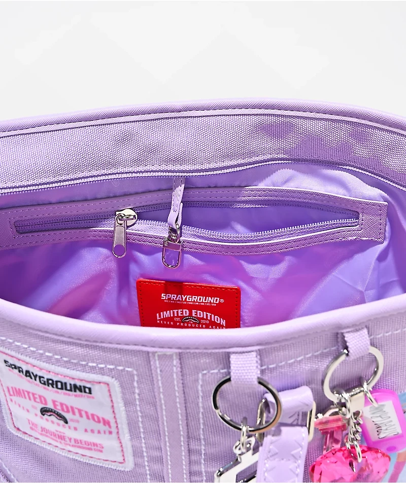 Sprayground Stitch Purple Canvas Tote Bag