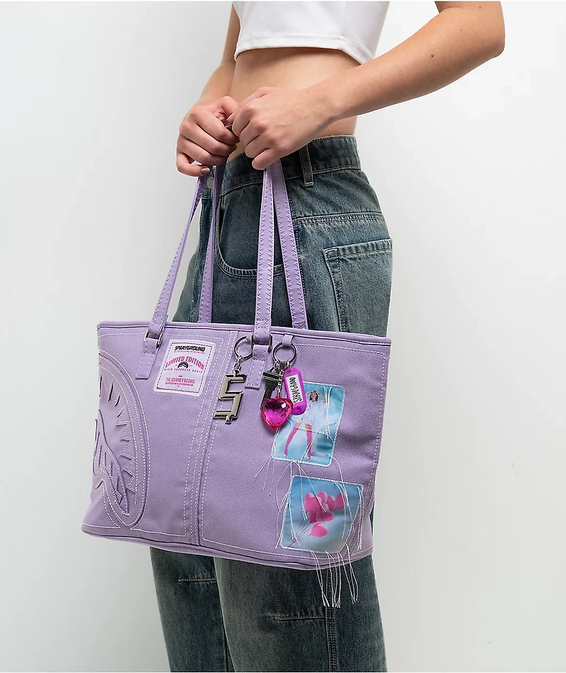 Sprayground Stitch Purple Canvas Tote Bag
