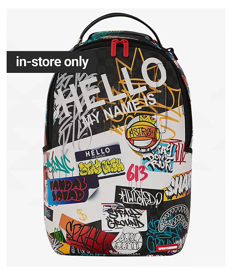 Sprayground Tagged Hello World V14 Backpack