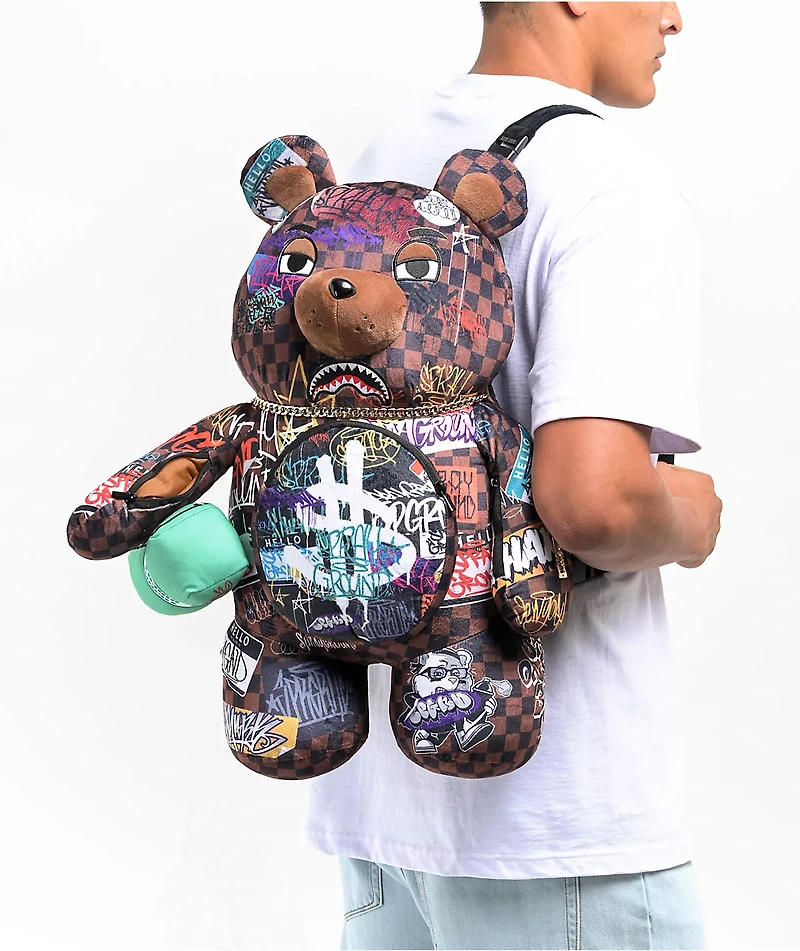Sprayground Tagged Up Sharks In Paris Bear Backpack
