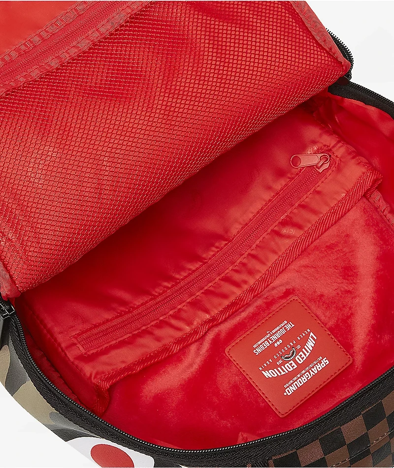 Sprayground Tear It Up Brown Checker Backpack
