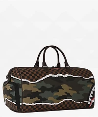 Sprayground Tear It Up Brown Checker Duffle Bag